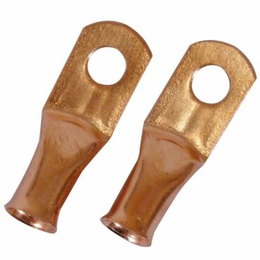 Set of 2 copper cable lugs.