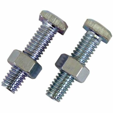 Pair of top post bolts with hex nuts.