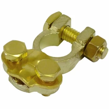 Brass-plated top post terminal end.