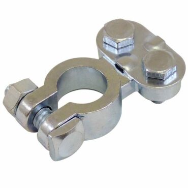 Zinc-plated top post terminal end.