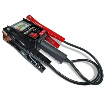 Schumacher Electric battery load tester with color-coded clamps.