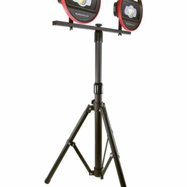 Schumacher Electric tripod stand for floor lamp.