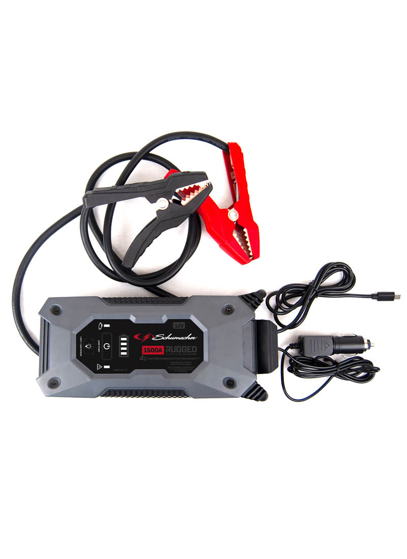 RUGGED BY SCHUMACHER Lithium Portable Power Pack and 1500A 12V Jump Starter, 3-in-1, SL1611