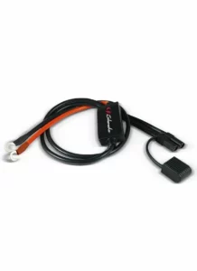 Schumacher Electric color-coded fish hook terminals for motorcycle and power sports jump starter cable.