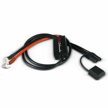 Schumacher Electric color-coded fish hook terminals for motorcycle and power sports jump starter cable.