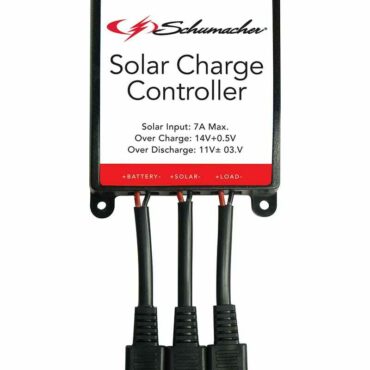 Schumacher Electric solar charge controller that can handle up to 7 amps and 100 watts of solar power.