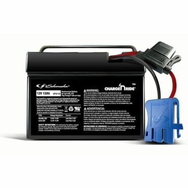 Schumacher Electric 12 volt 12 amp-hours rechargeable replacement battery for ride-on toys.