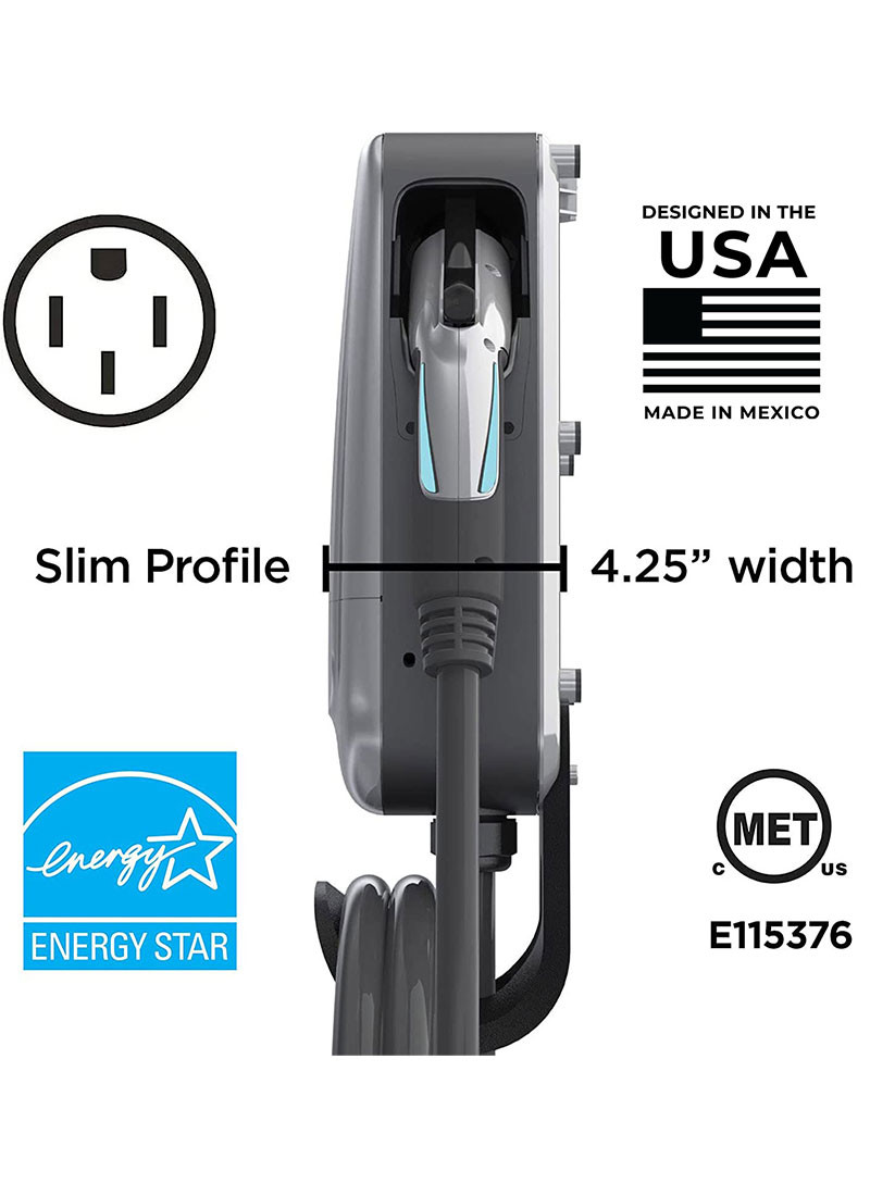  Electro-Volt Level 2 EV Charger - 10 KW, 40Amp, 240V, NEMA  14-50 Plug, IP65 Indoor/Outdoor Electric Car Wall Charger Station- FCC, UL  Certified and 18-Feet Premium Cable